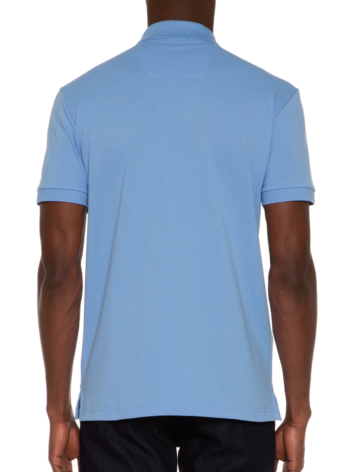 Polo Masculina Manga Curta Piro Azul Boss