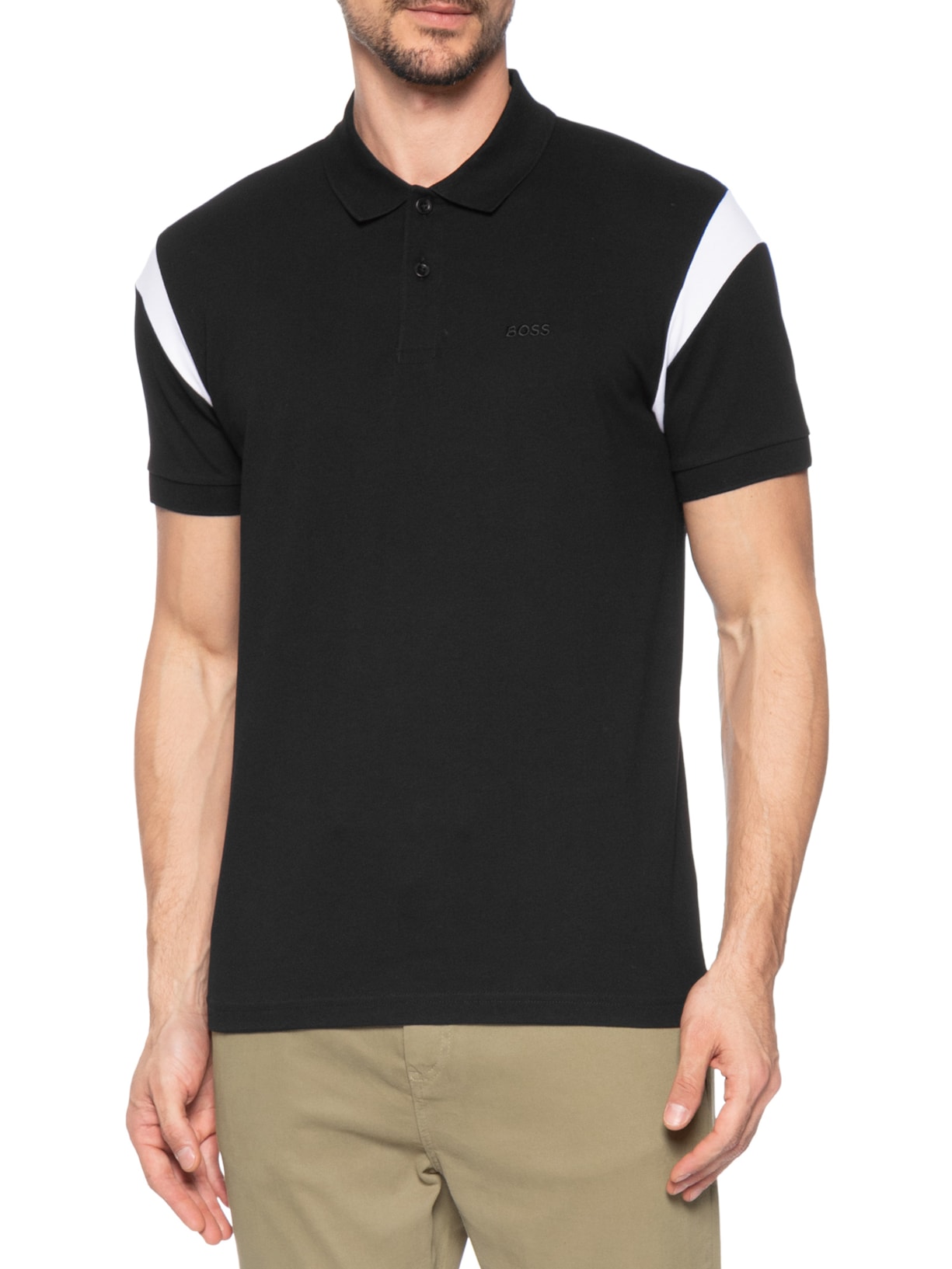 Polo Masculina Manga Curta Pl Union Union Paddy Preto Boss