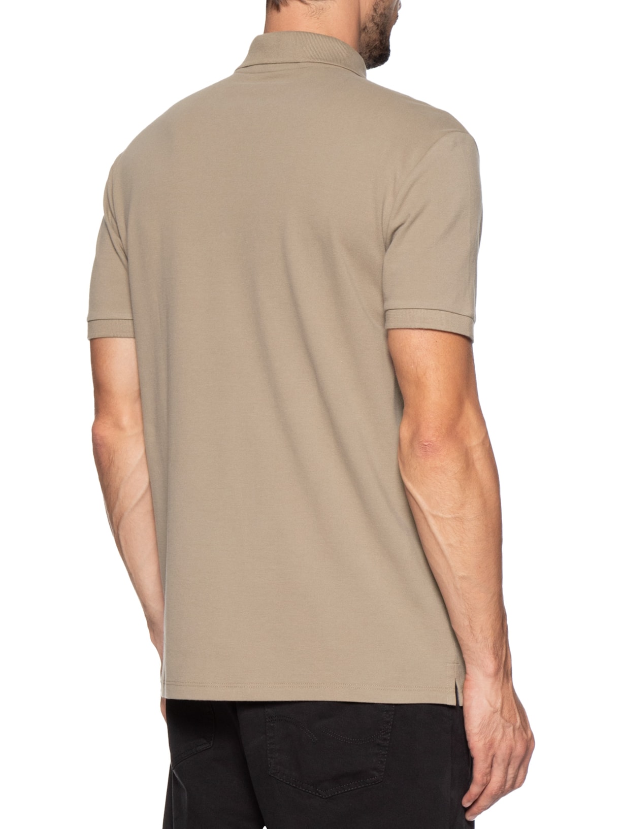 Polo Masculina Manga Curta Premium Bege Calvin Klein Jeans