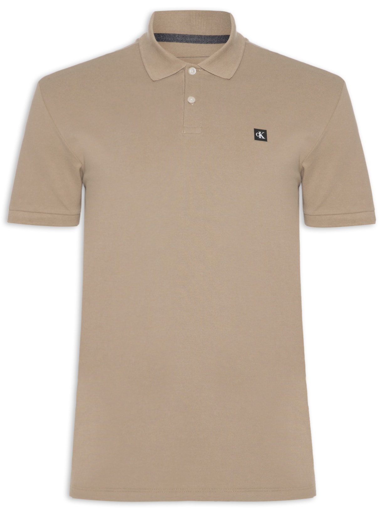 Polo Masculina Manga Curta Premium Bege Calvin Klein Jeans