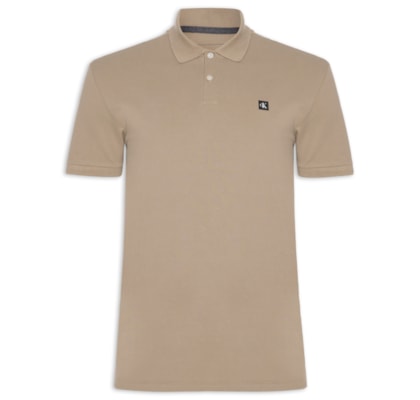 Polo Masculina Manga Curta Premium - Bege