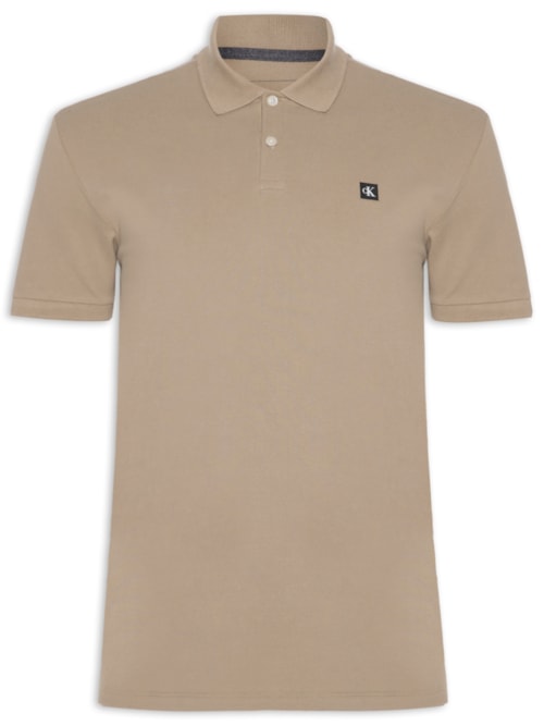 Polo Masculina Manga Curta Premium - Bege