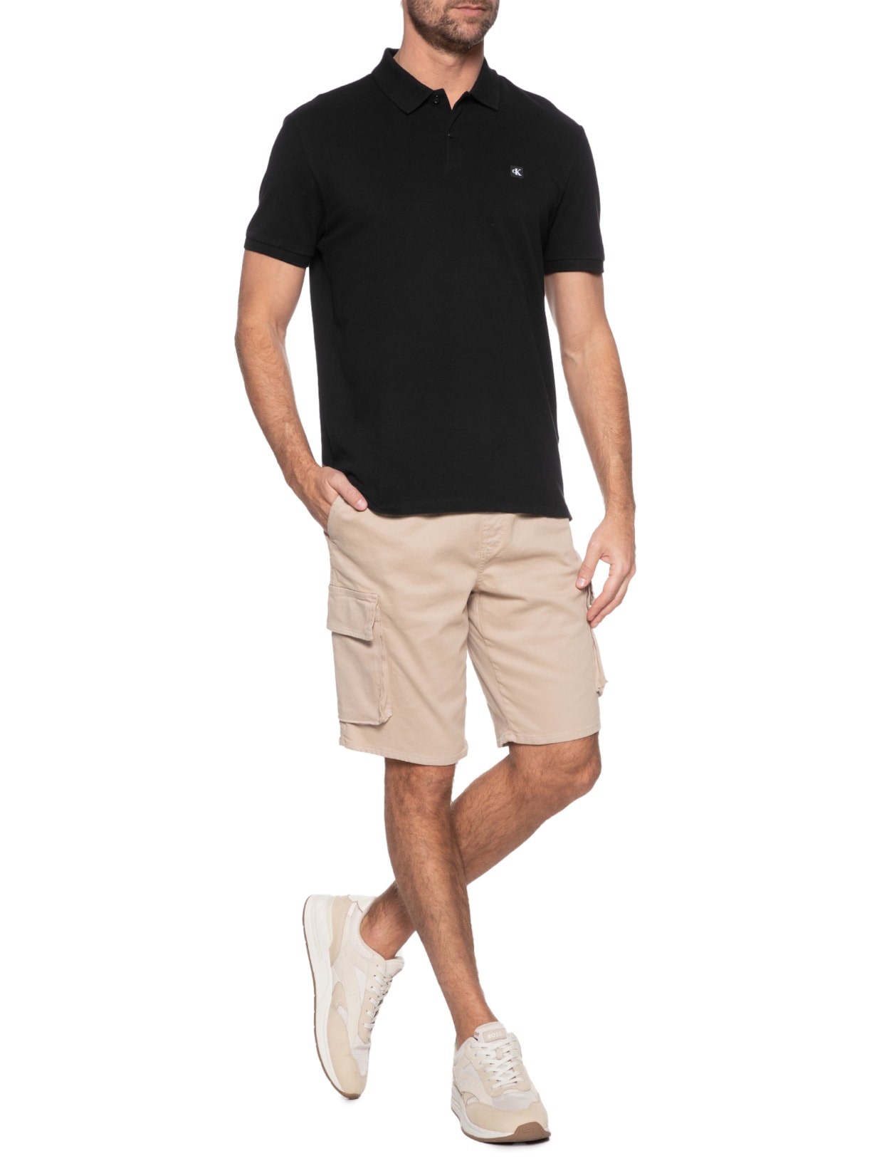 Polo Masculina Manga Curta Premium Preto  Calvin Klein Jeans