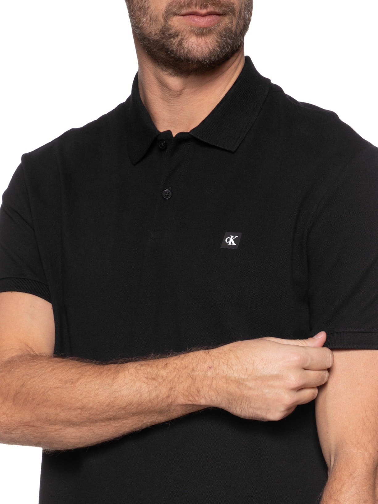 Polo Masculina Manga Curta Premium Preto  Calvin Klein Jeans