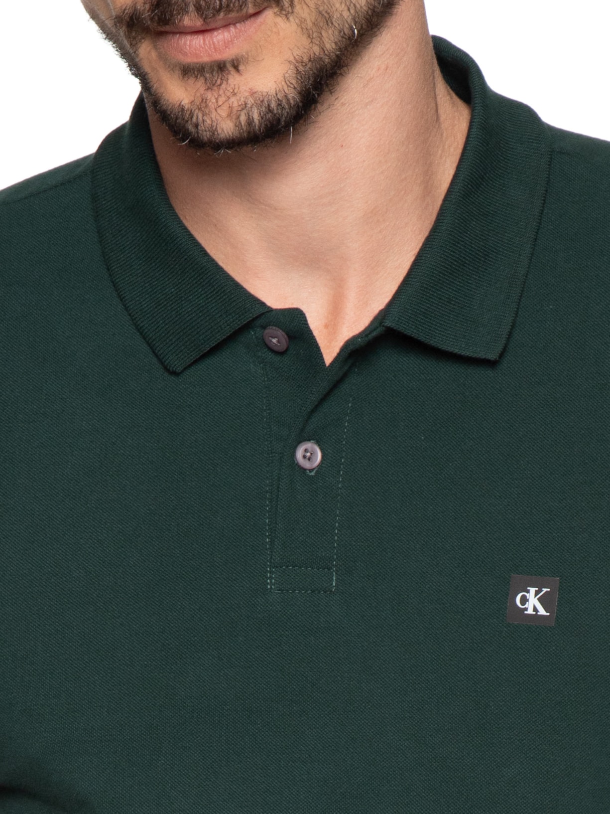 Polo Masculina Manga Curta Premium Verde Calvin Klein Jeans