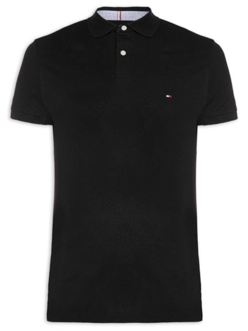 Polo Masculina Manga Curta - Preto