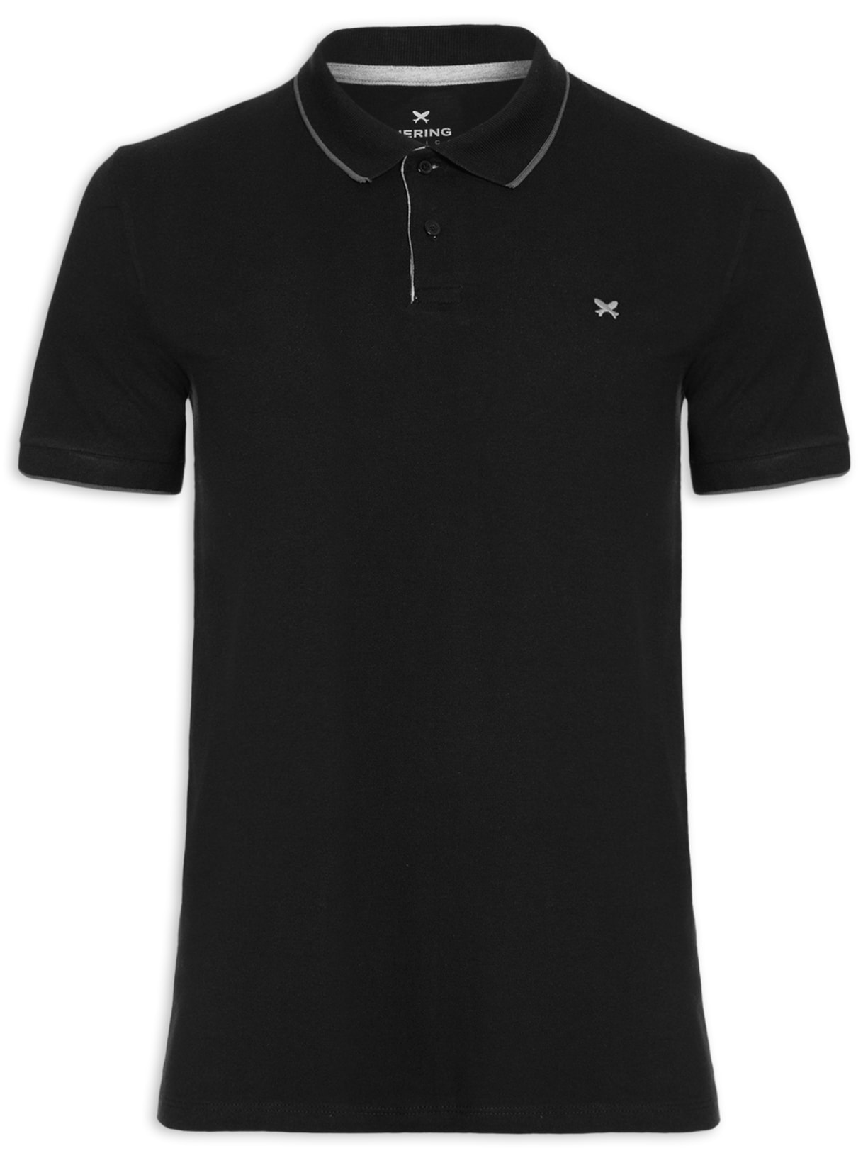 Polo Masculina Manga Curta Preto Hering