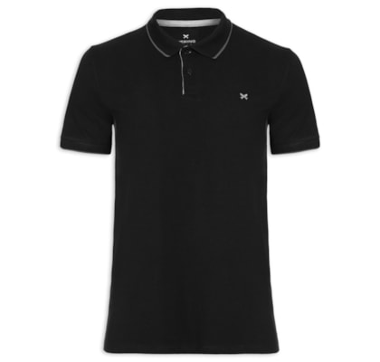 Polo Masculina Manga Curta - Preto