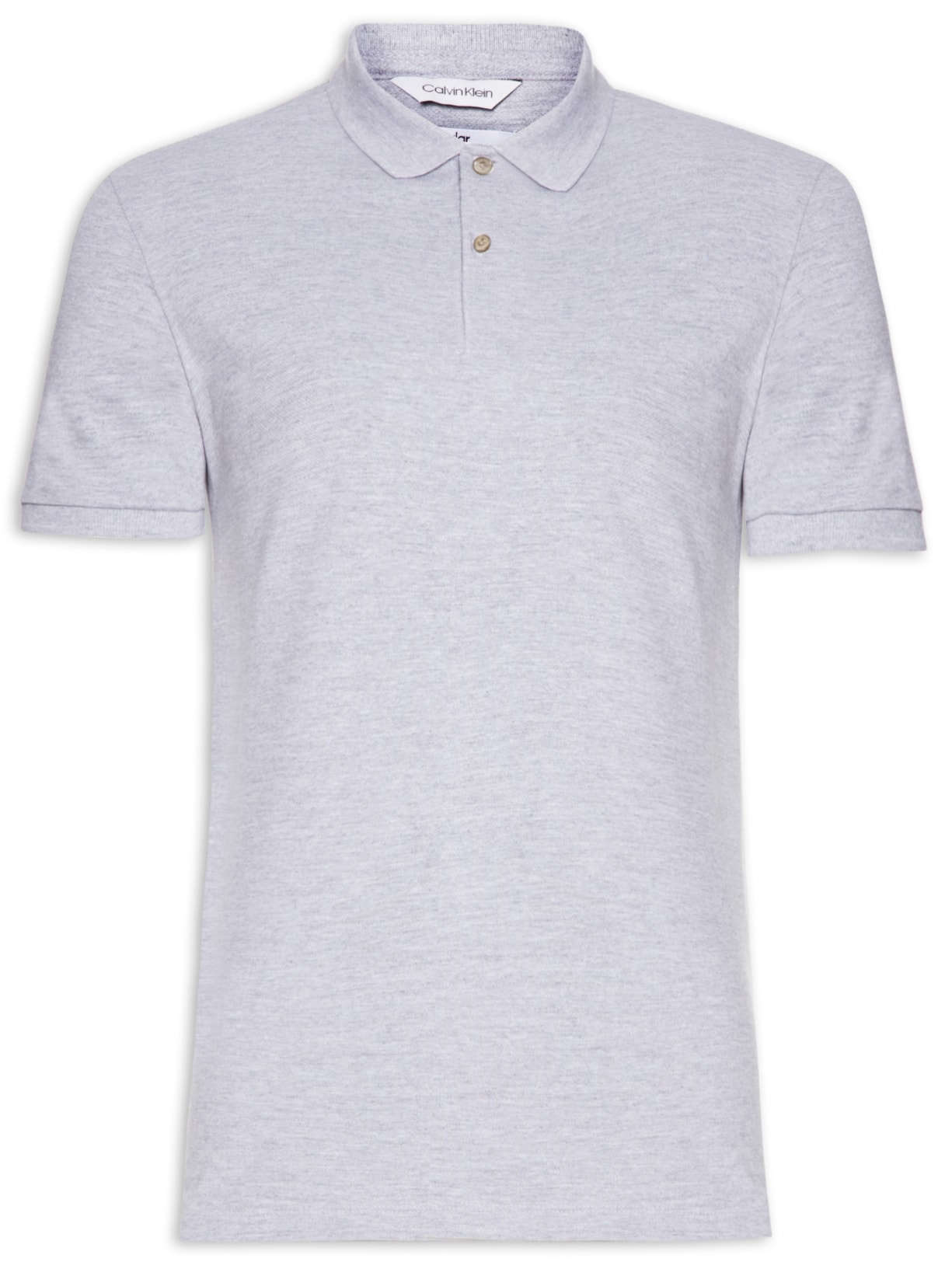 Polo Masculina Manga Curta Regular Básica Sem Friso - Cinza