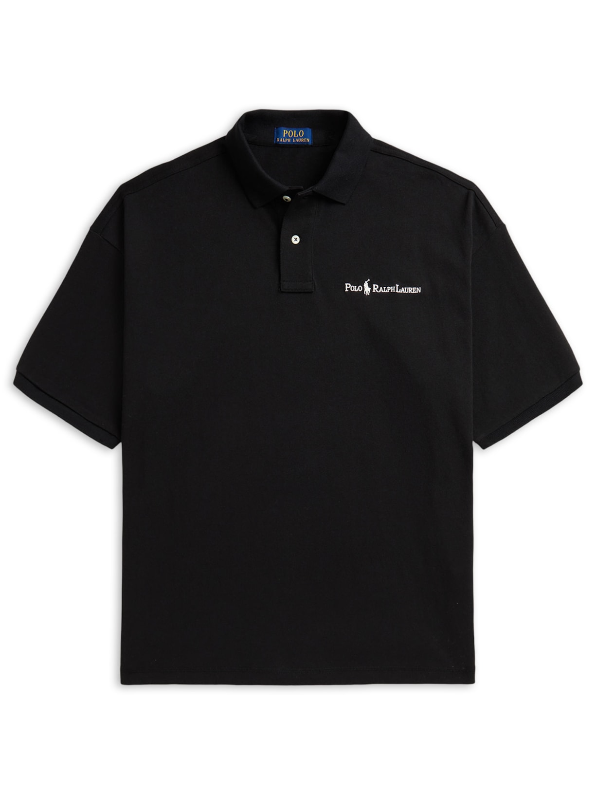 Polo Masculina Manga Curta Relaxed Logo Preto Polo Ralph Lauren