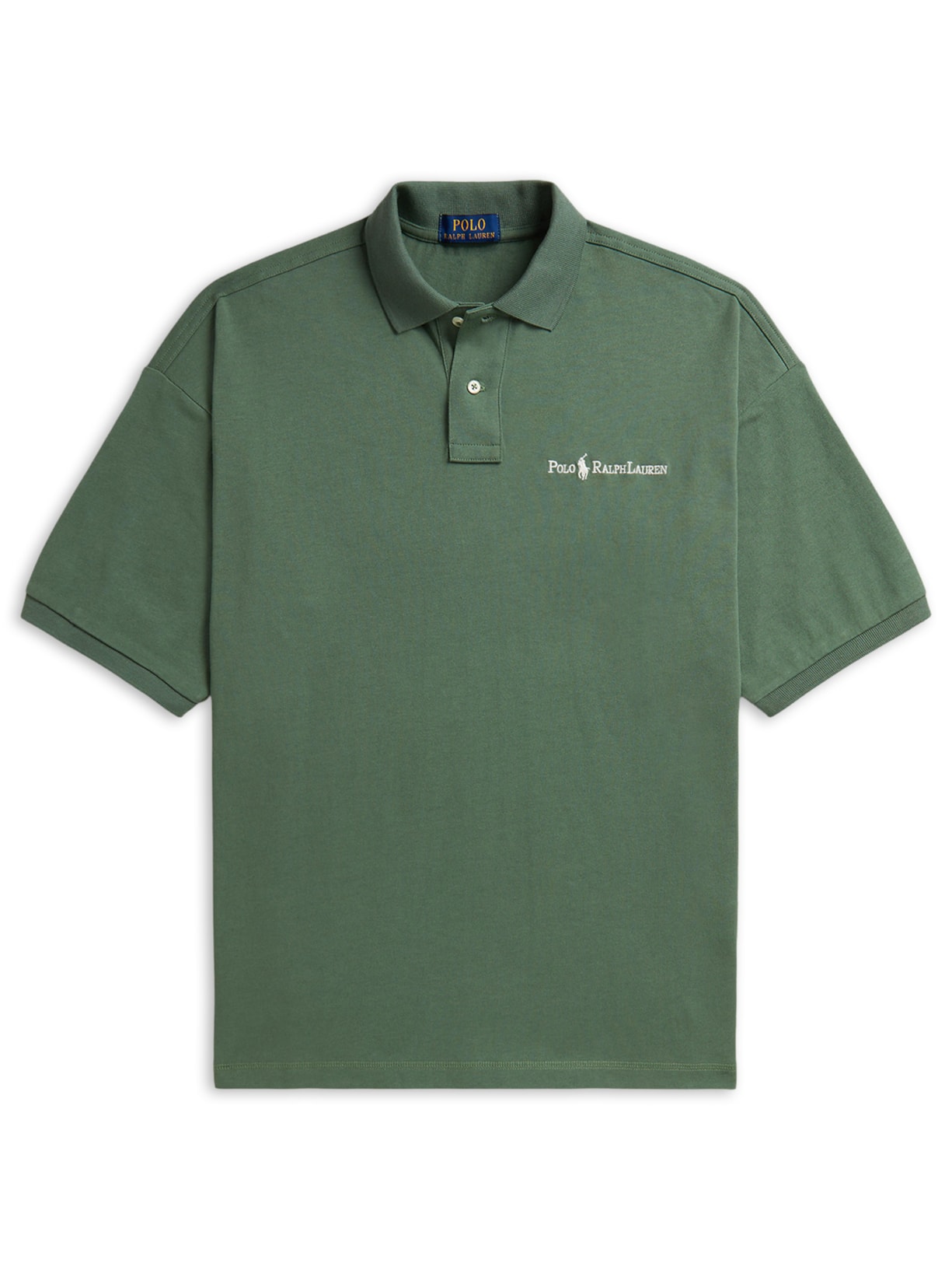 Polo Masculina Manga Curta Relaxed Logo - Verde