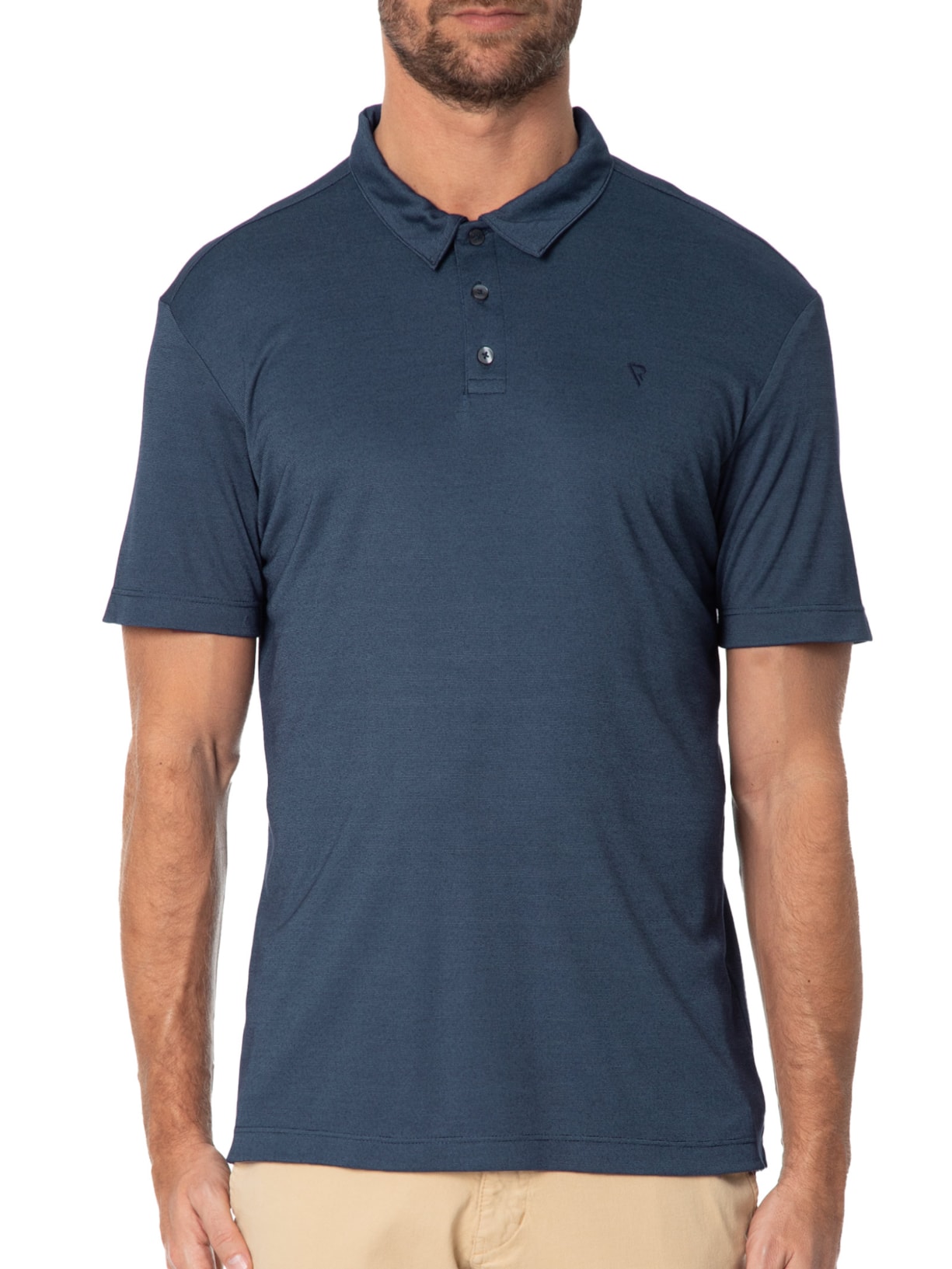 Polo Masculina Manga Curta Rocket Modal Básica Azul Vr