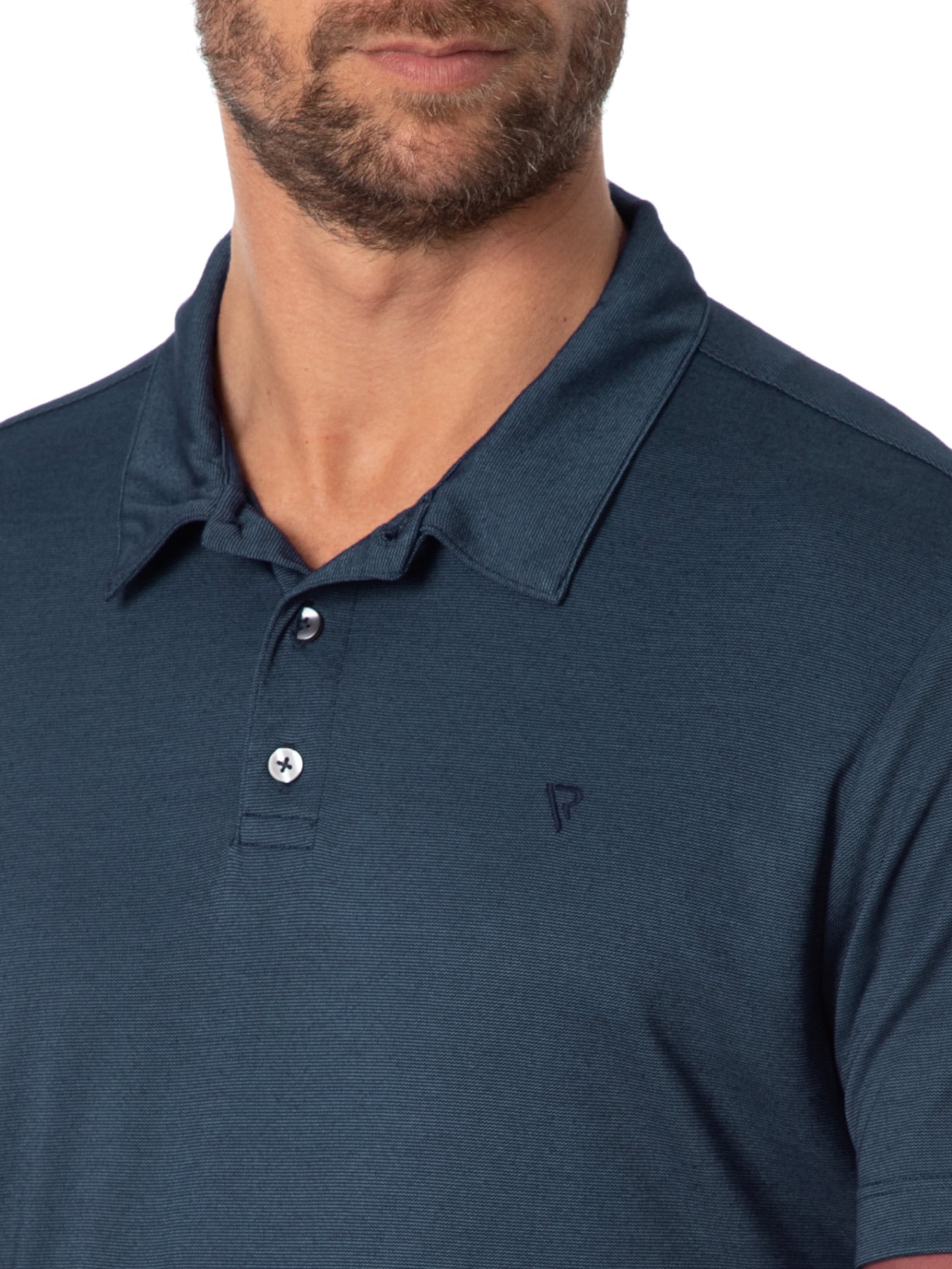 Polo Masculina Manga Curta Rocket Modal Básica Azul Vr