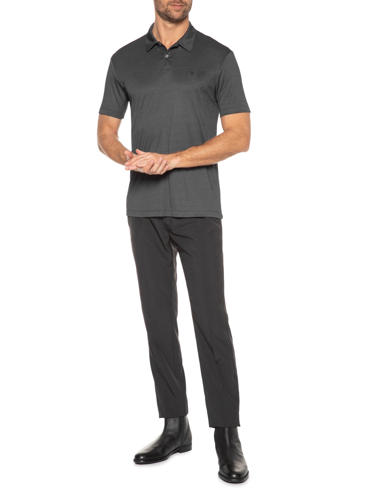 Polo Masculina Manga Curta Rocket Modal Semi Preto Vr