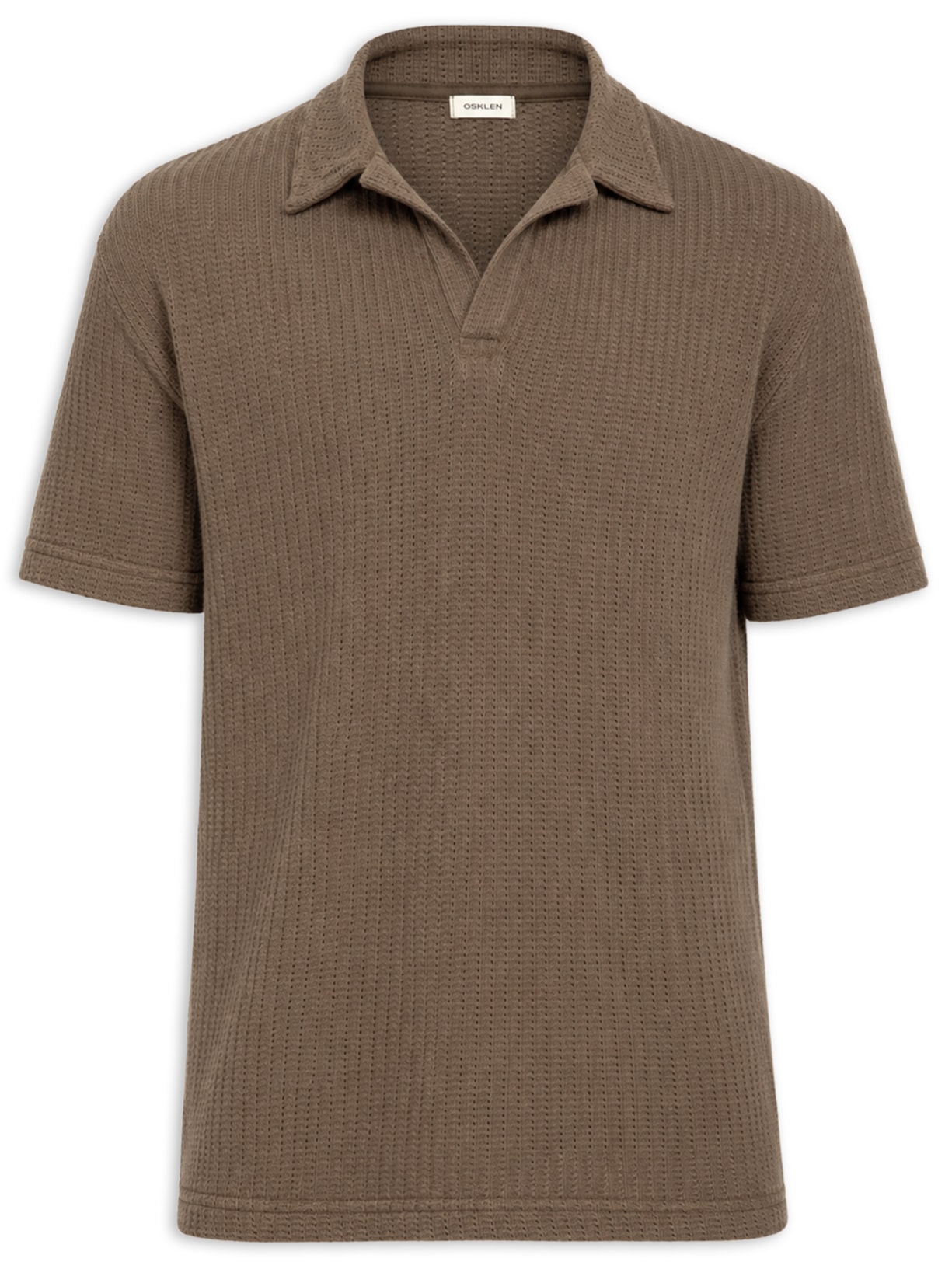 Polo Masculina Manga Curta Rustic Knit Marrom Osklen Osklen