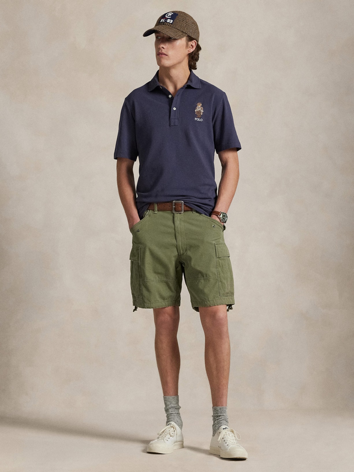 Polo Masculina Manga Curta Seasonal Bear Azul Polo Ralph Lauren