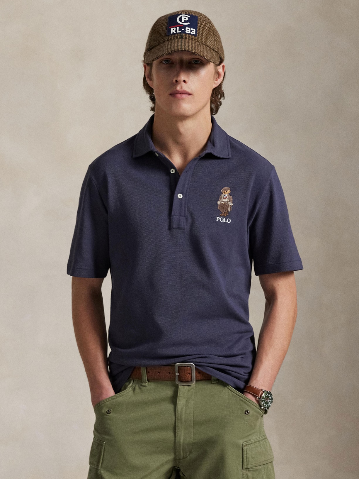 Polo Masculina Manga Curta Seasonal Bear Azul Polo Ralph Lauren