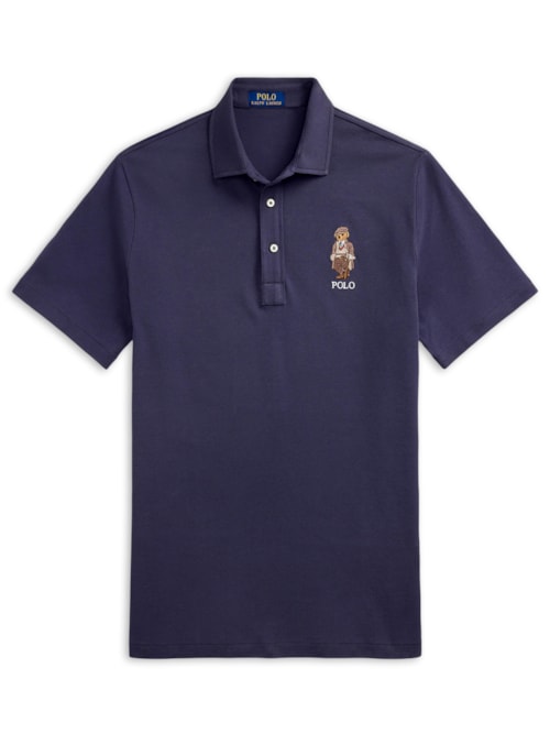 Polo Masculina Manga Curta Seasonal Bear - Azul