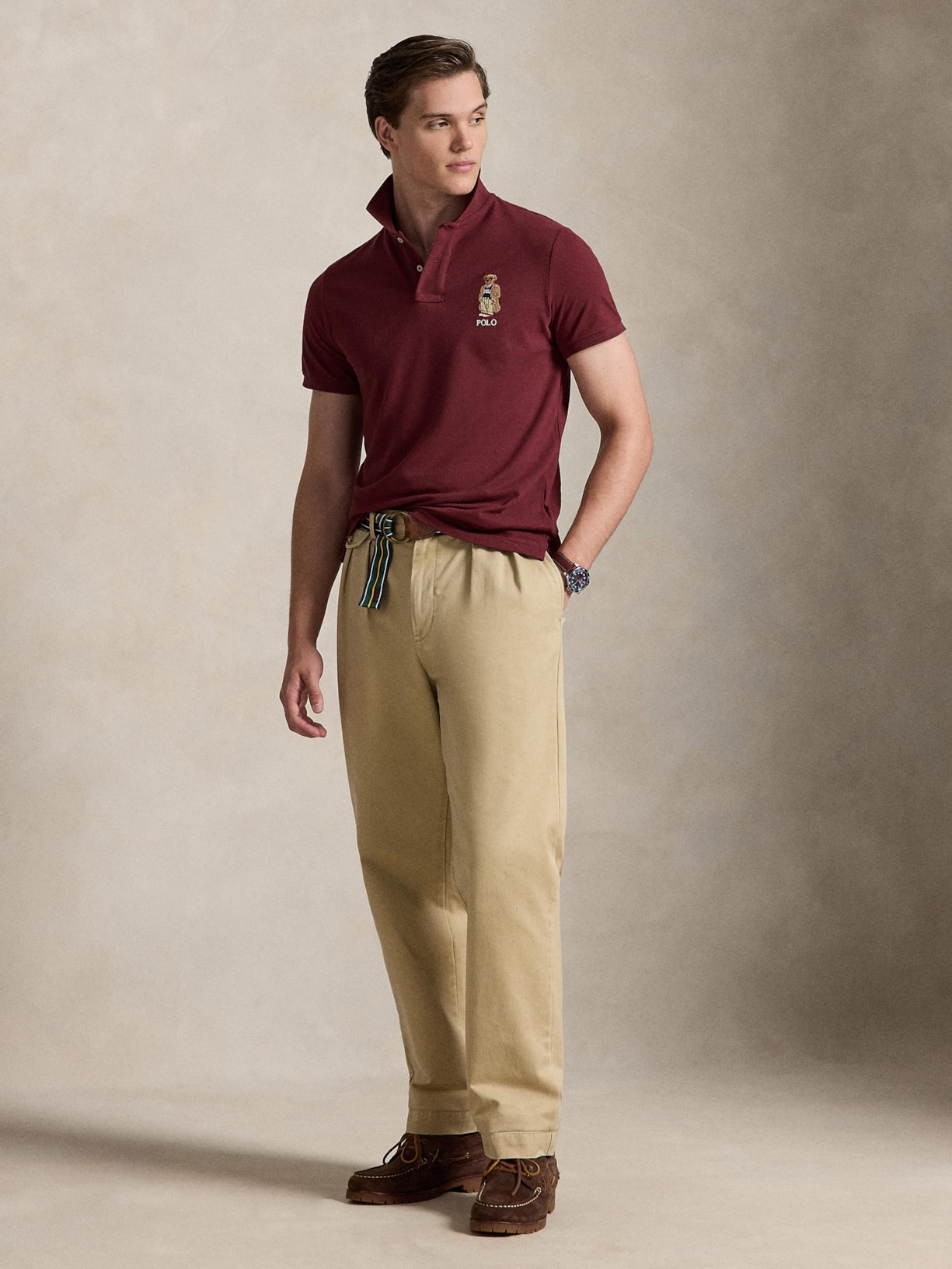Polo Masculina Manga Curta Seasonal Bear Vermelho Polo Ralph Lauren