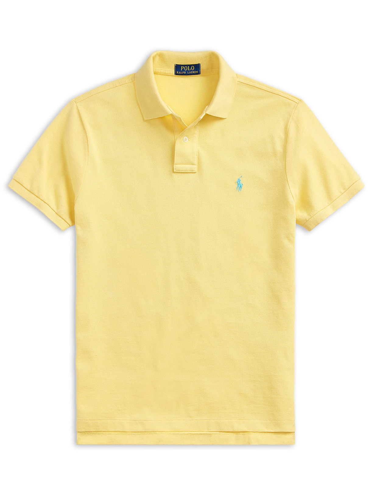 Polo Masculina Manga Curta Slim Fit Logo Bordado - Amarelo