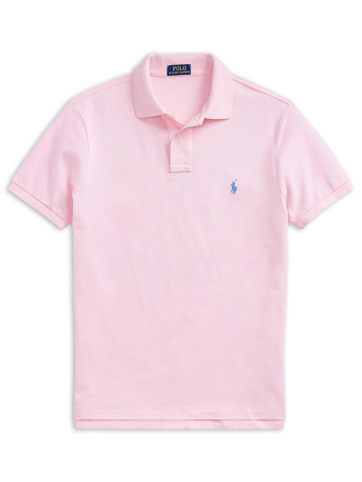 Polo Masculina Manga Curta Slim Fit Logo Bordado - Rosa