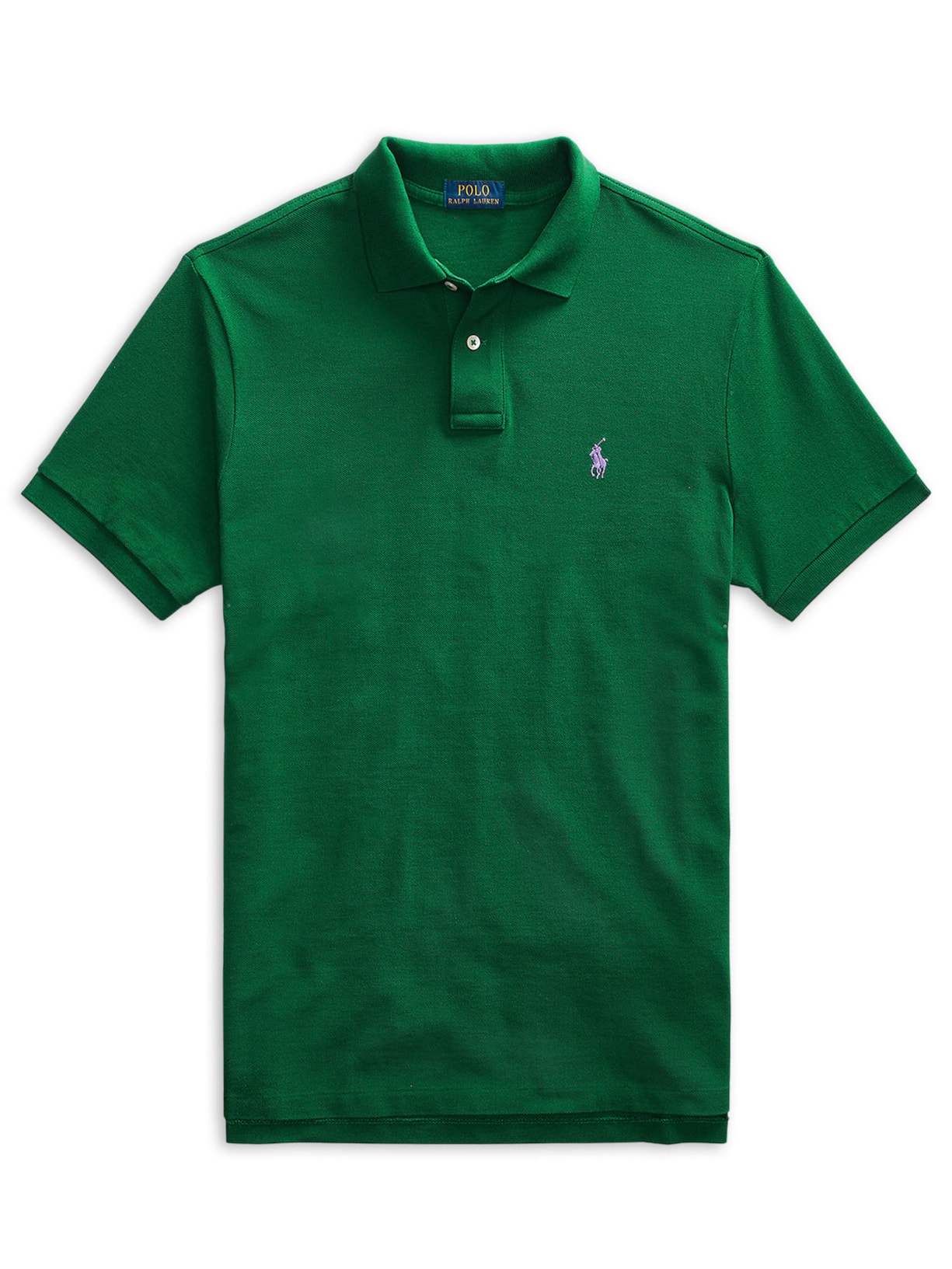 Polo Masculina Manga Curta Slim Fit Logo Bordado - Verde