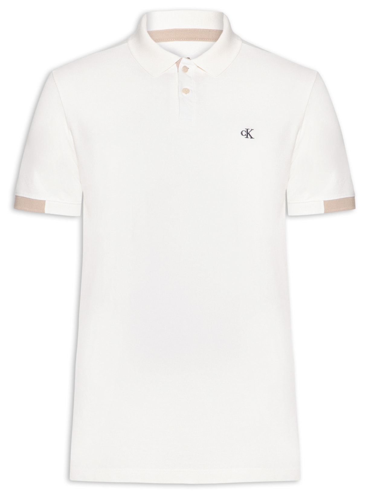 Polo Masculina Manga Curta Slim Sport - Branco