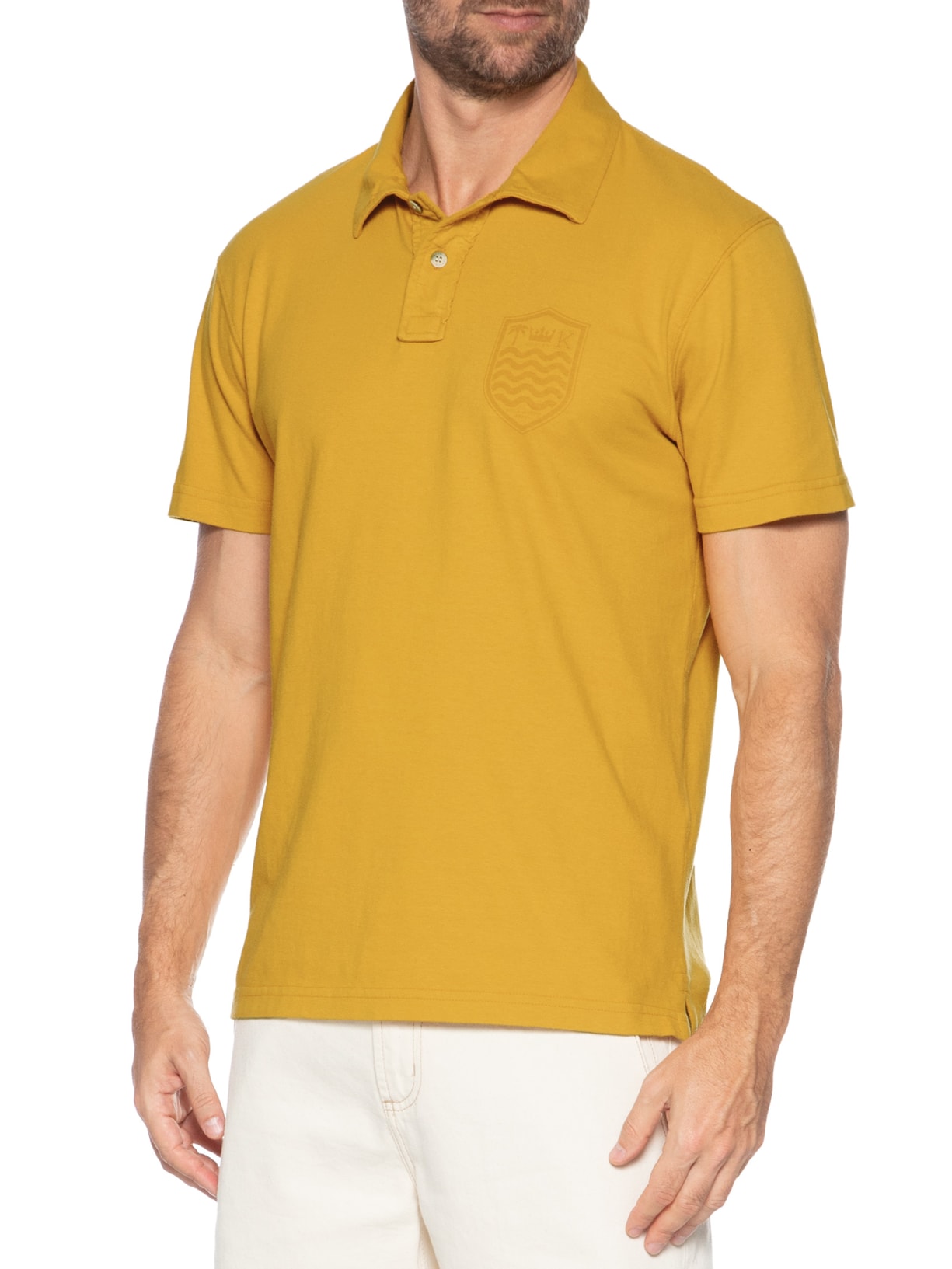 Polo Masculina Manga Curta Stone Colors Amarelo Osklen