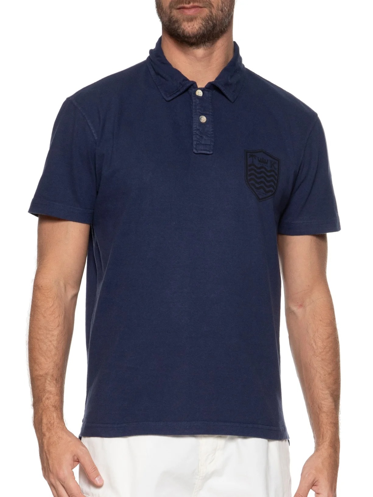 Pólo Masculina Manga Curta Stone Colors Azul Osklen