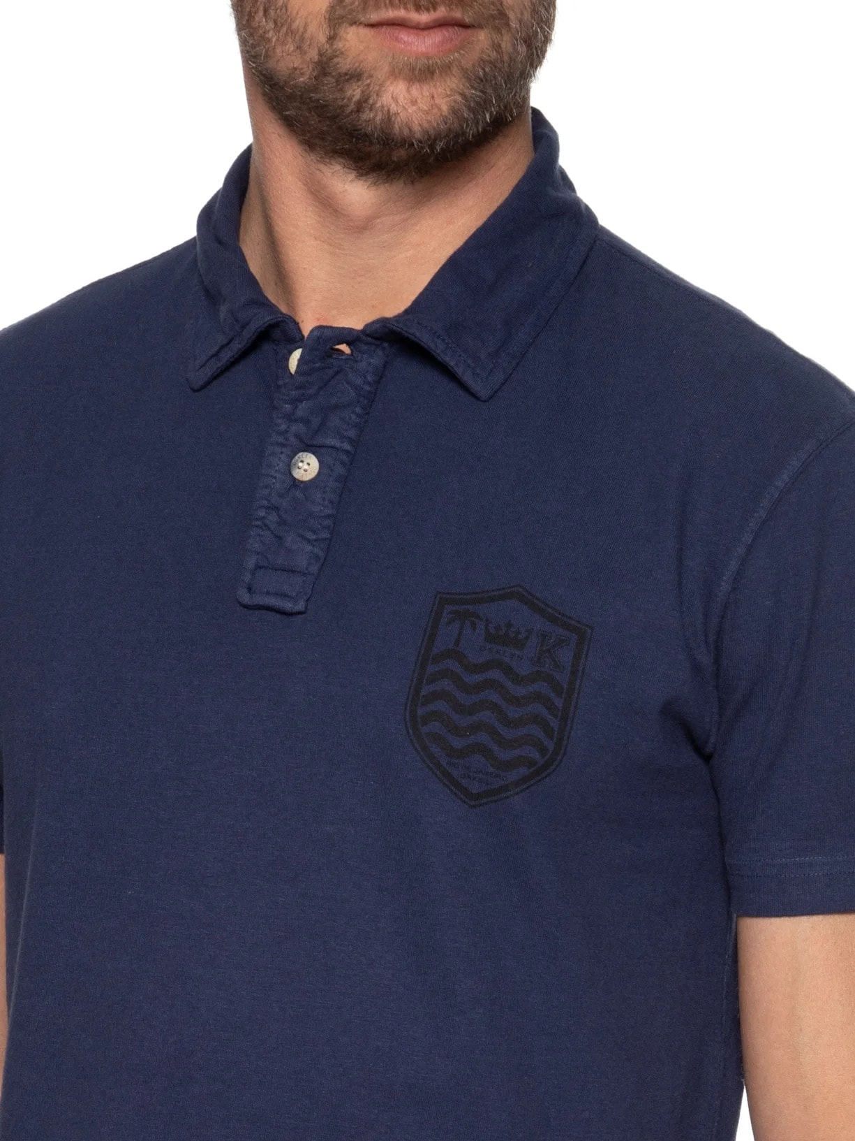 Pólo Masculina Manga Curta Stone Colors Azul Osklen
