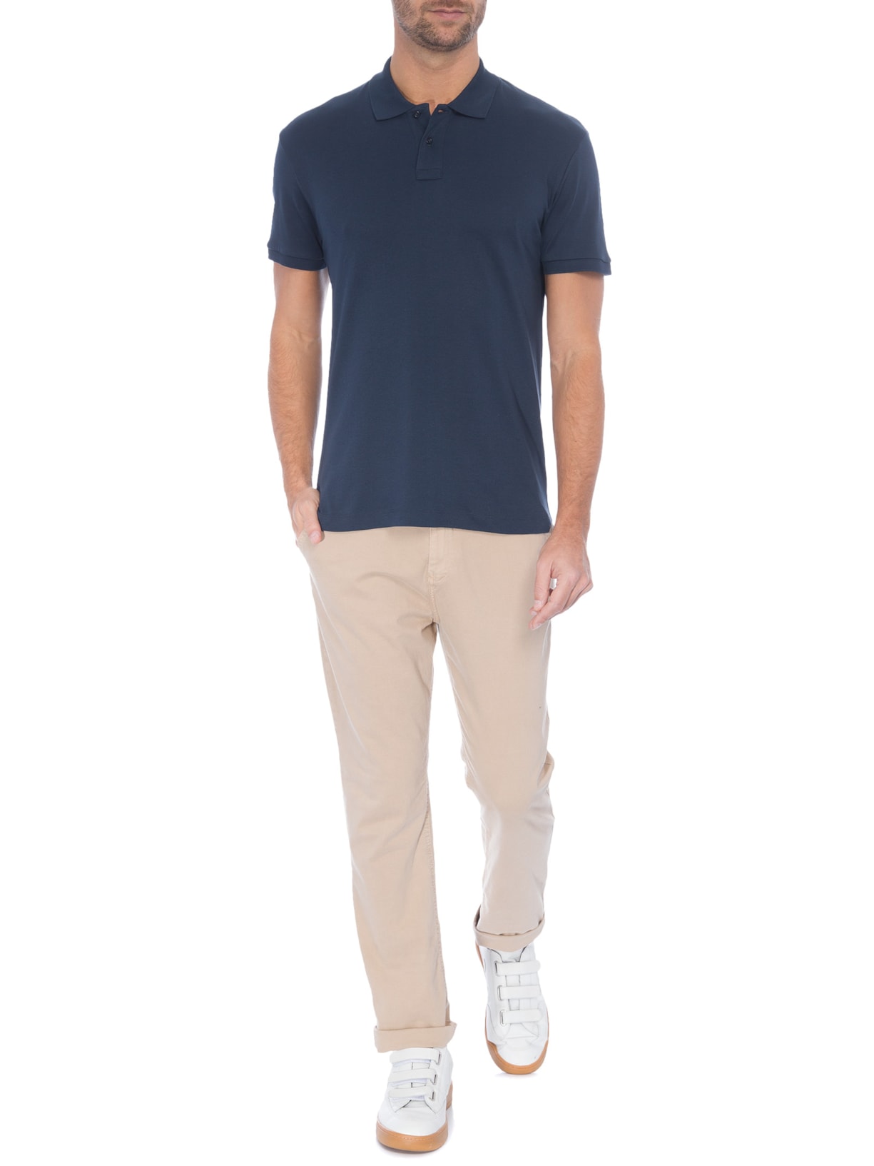 Polo Masculina Manga Curta Supersoft Azul Osklen