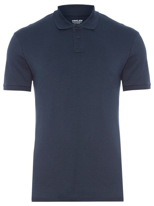 Polo Masculina Manga Curta Supersoft - Azul