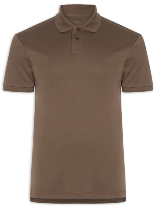 Polo Masculina Manga Curta Supersoft - Marrom