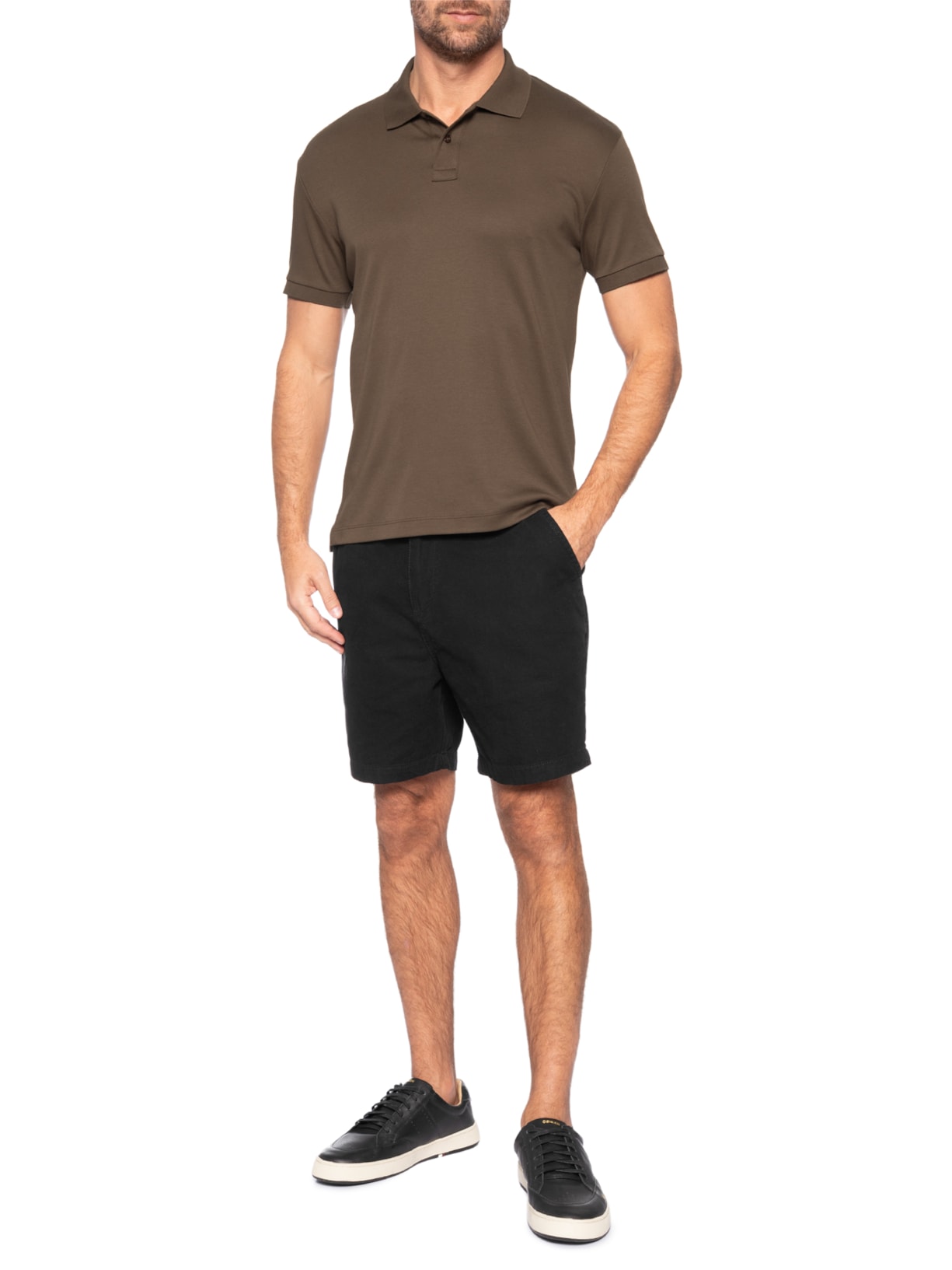 Polo Masculina Manga Curta Supersoft Marrom Osklen