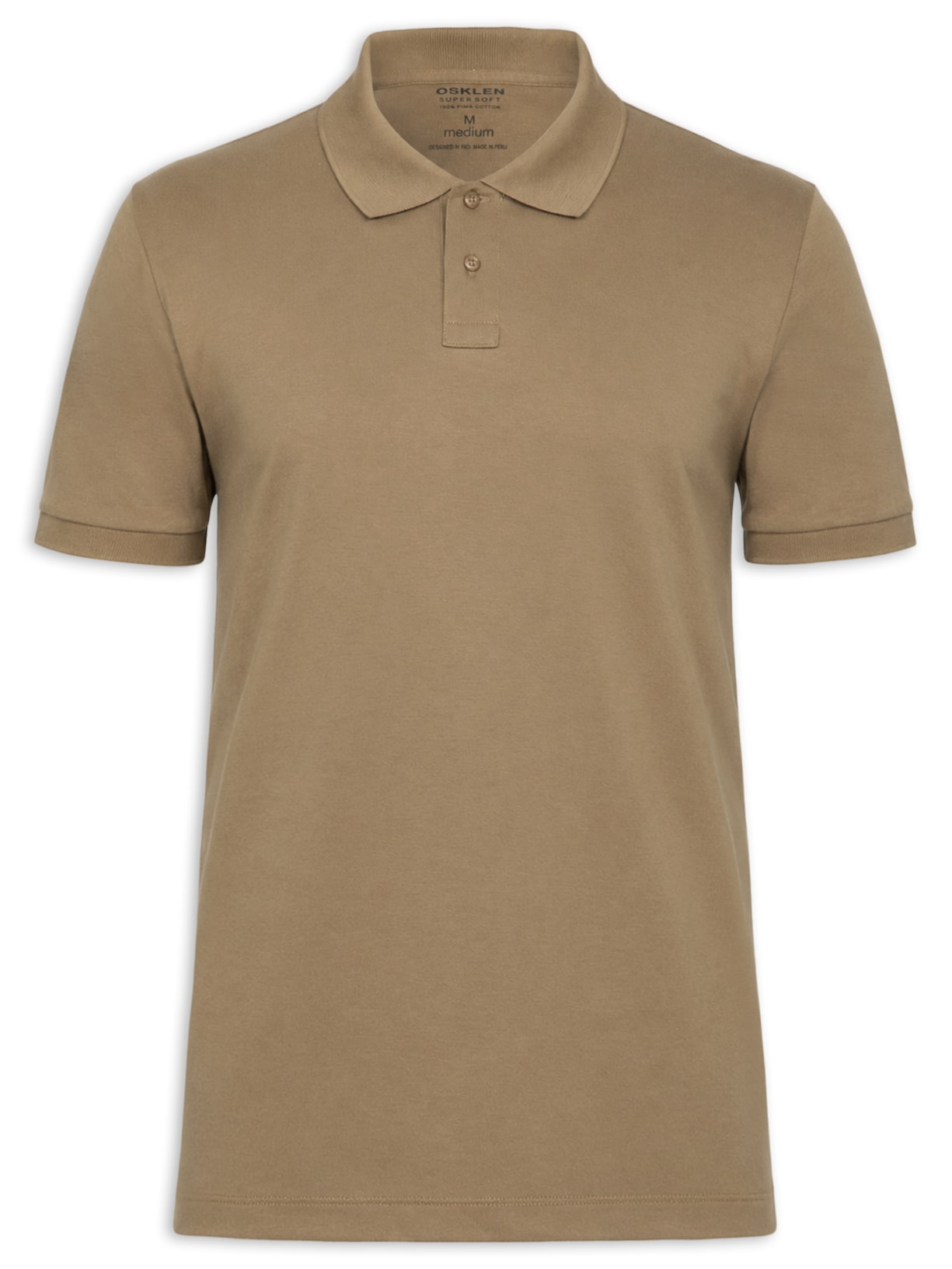 Polo Masculina Manga Curta Supersoft - Marrom