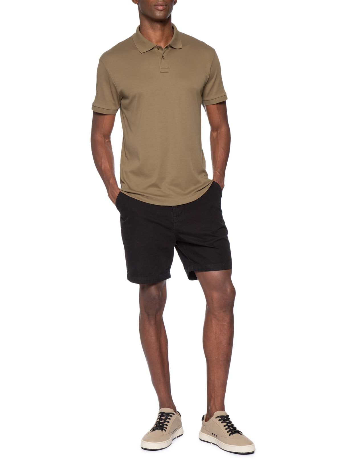 Polo Masculina Manga Curta Supersoft Marrom Osklen