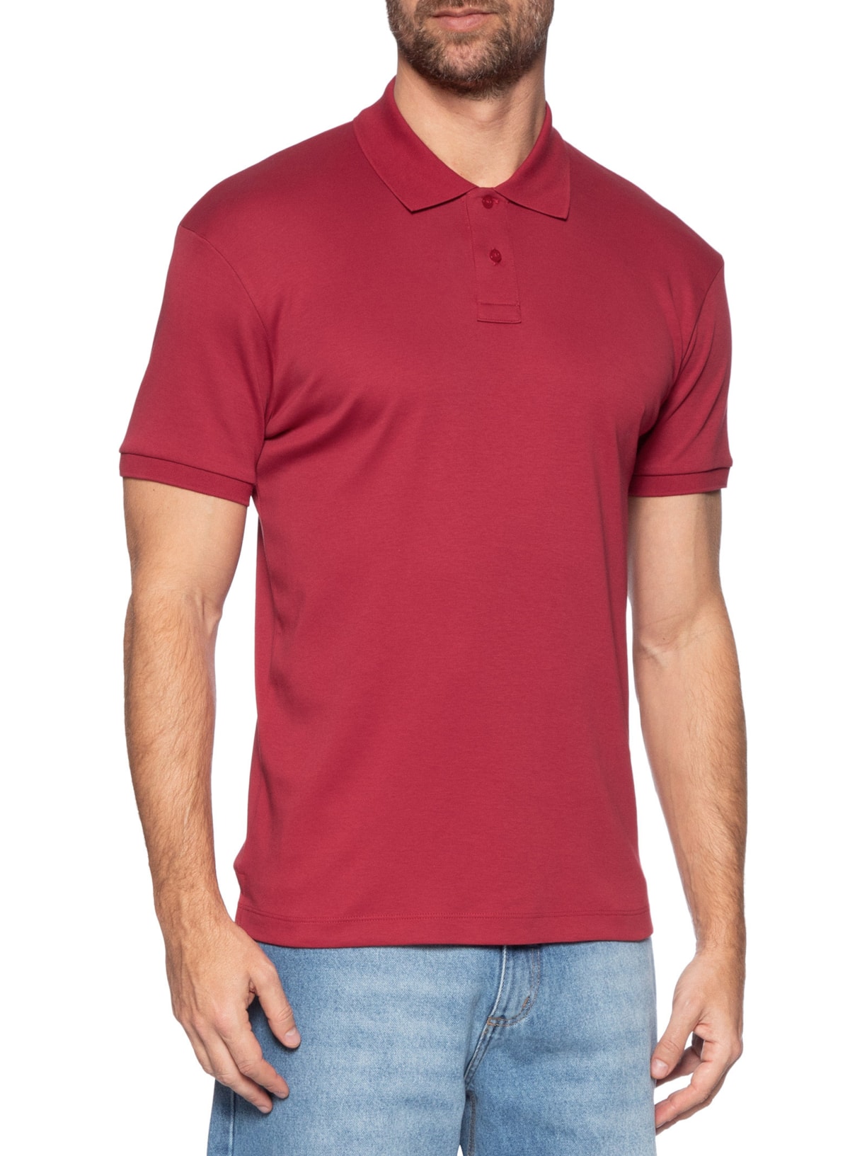 Polo Masculina Manga Curta Supersoft Vermelho Osklen