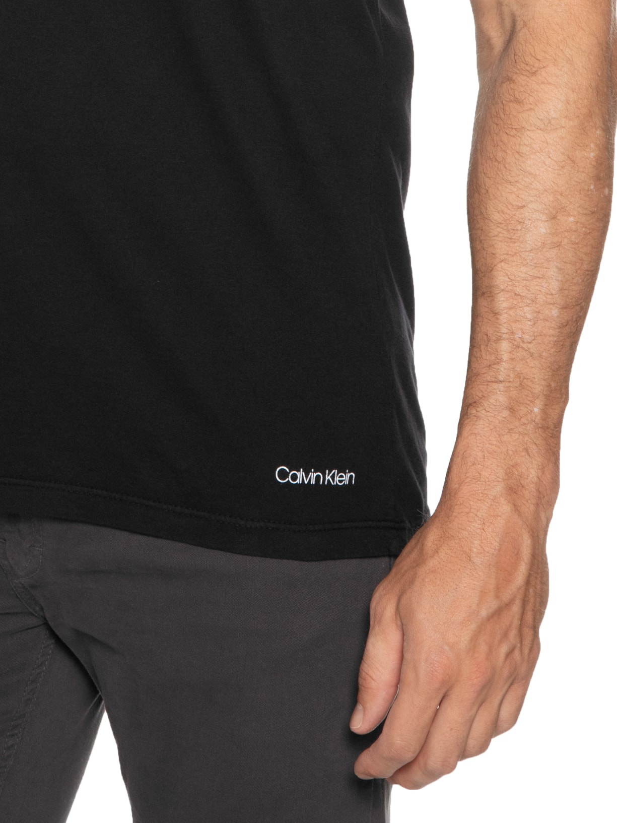 Polo Masculina Manga Curta Swimwear Preto Calvin Klein Jeans