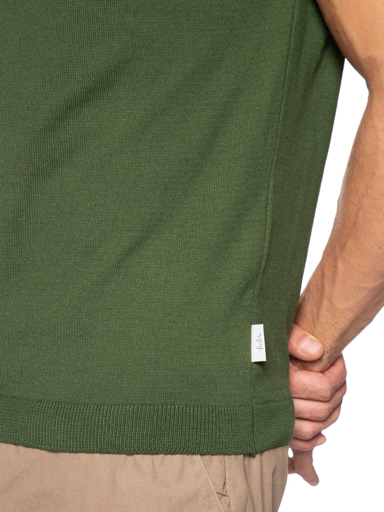 Polo Masculina Manga Curta Tricot Basic Verde Foxton