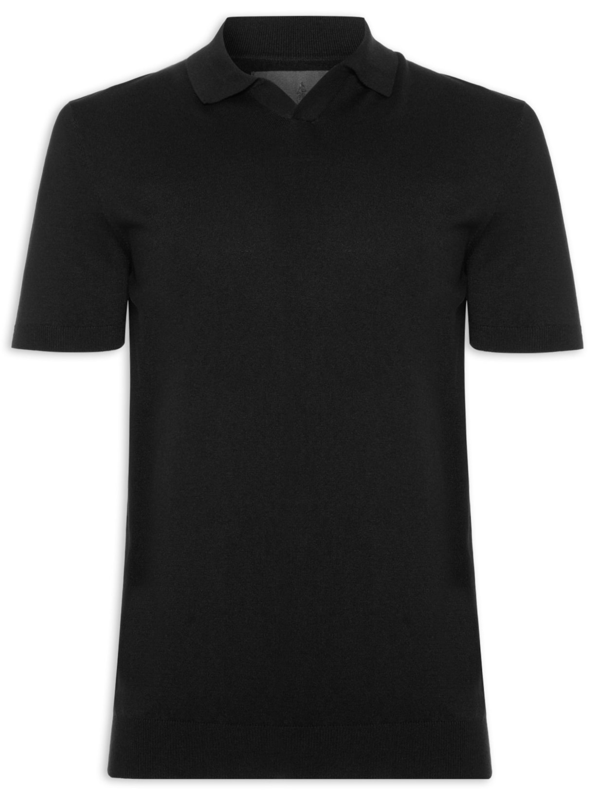 Polo Masculina Manga Curta Tricot Tencel Preto Oficina Reserva