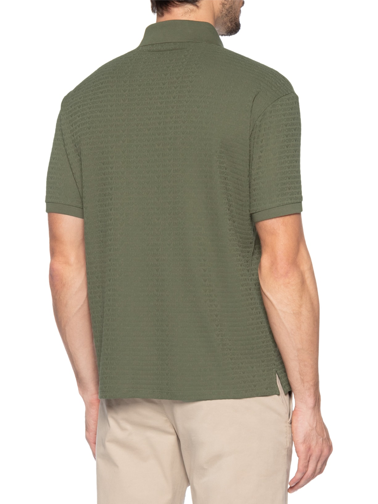 Polo Masculina Manga Curta Verde Emporio Armani