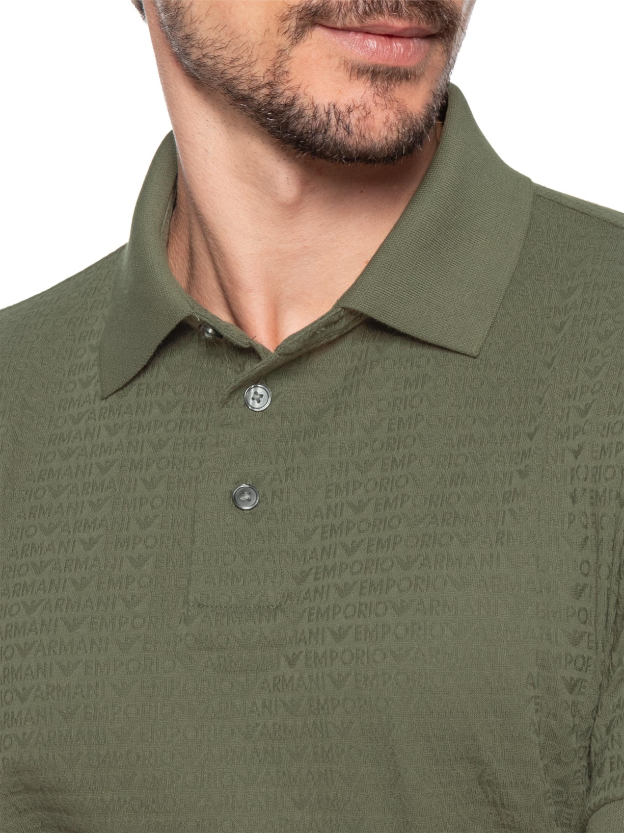 Polo Masculina Manga Curta Verde Emporio Armani