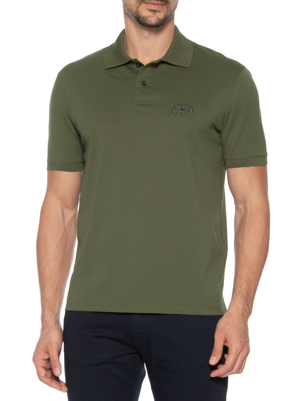 Polo Masculina Manga Curta Verde Emporio Armani