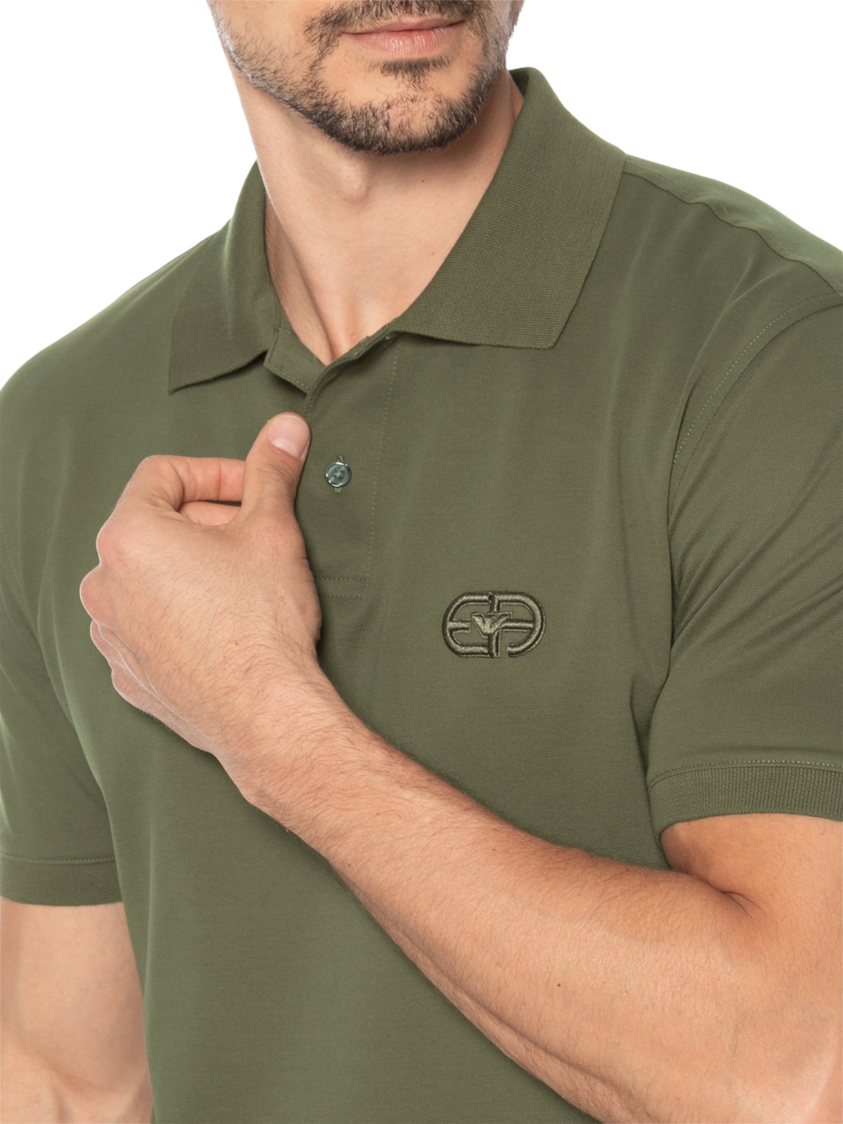 Polo Masculina Manga Curta Verde Emporio Armani