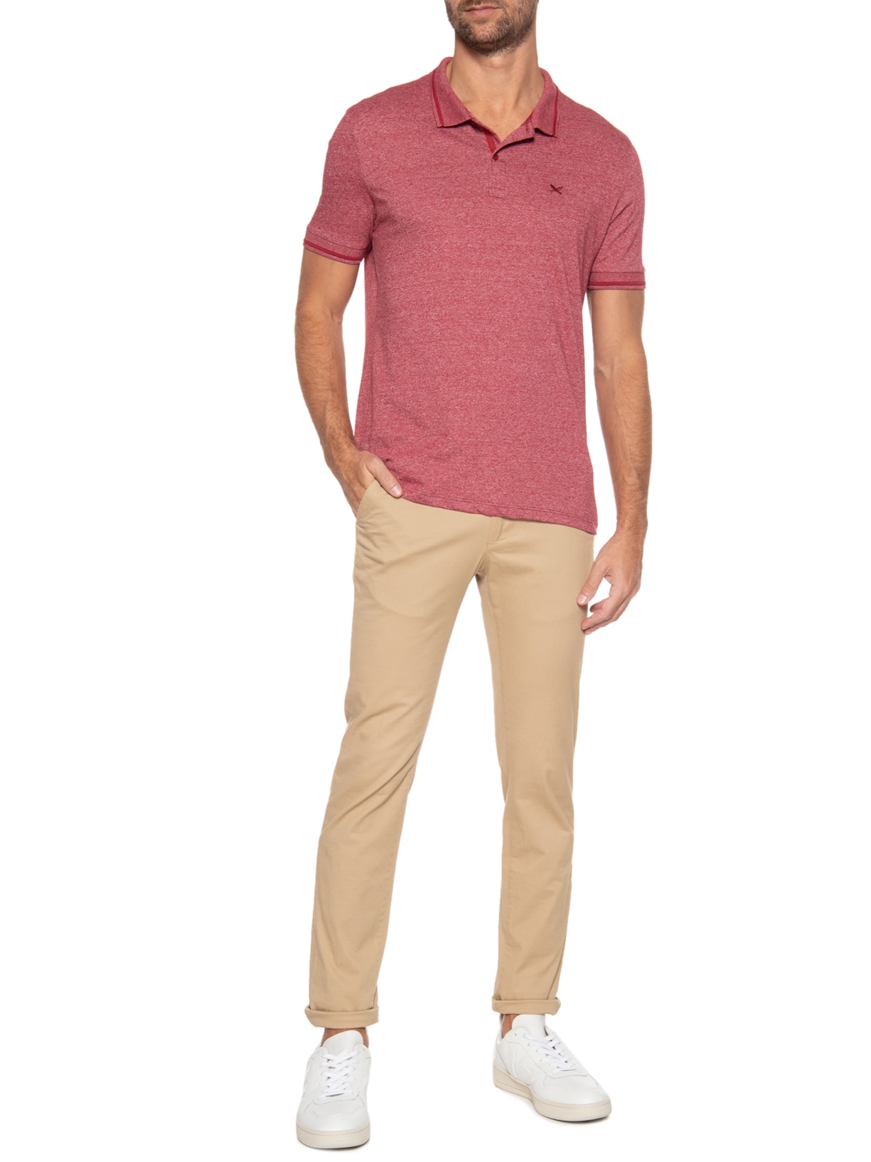 Polo Masculina Manga Curta Vermelho Hering