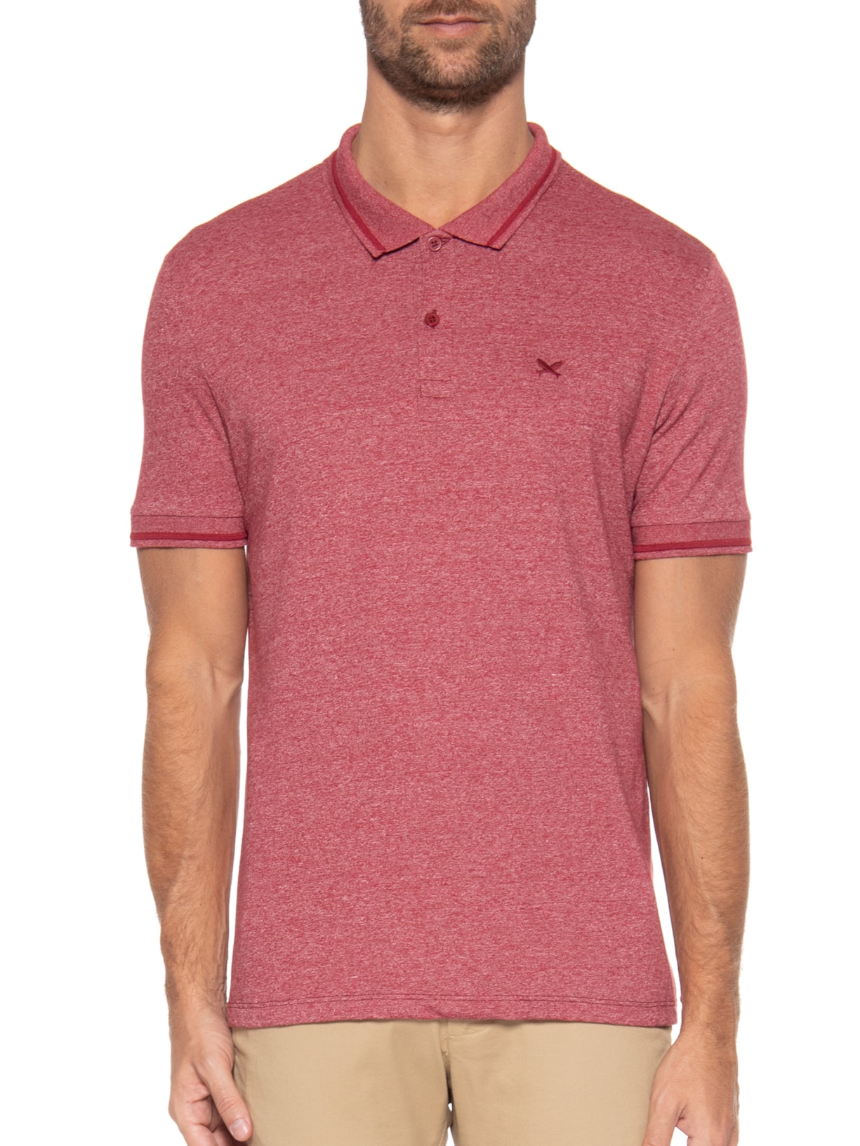 Polo Masculina Manga Curta Vermelho Hering