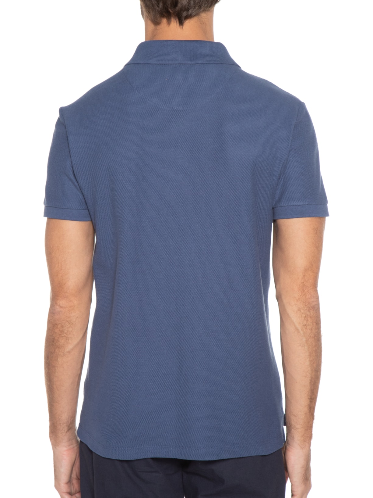 Polo Masculina Manga Curta Vista Gorgurão Azul Sergio K