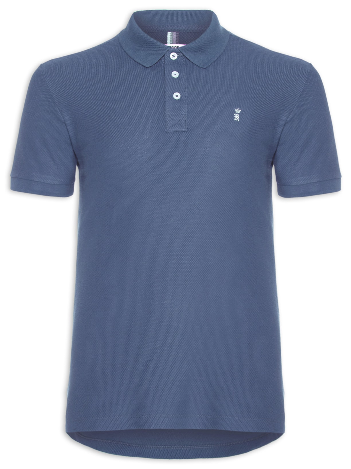 Polo Masculina Manga Curta Vista Gorgurão Azul Sergio K