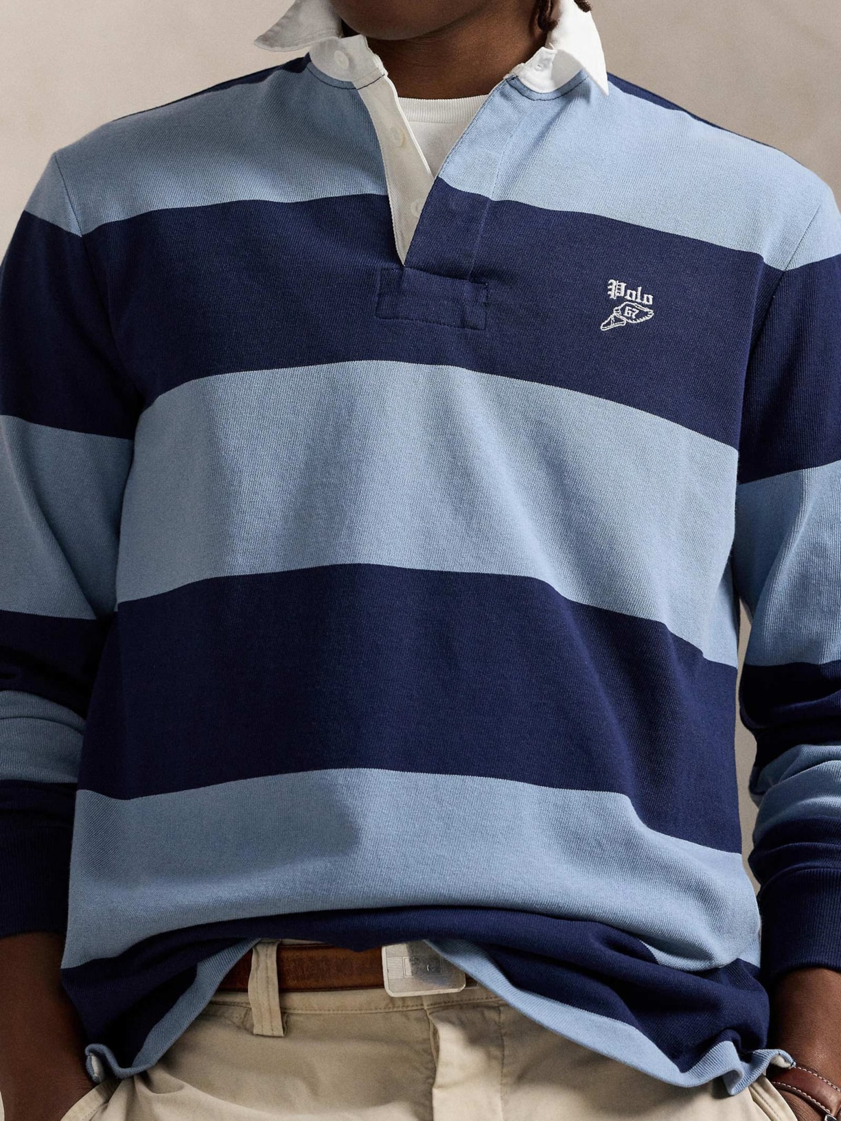 Polo Masculina Manga Longa Authentic Rugby Azul Polo Ralph Lauren