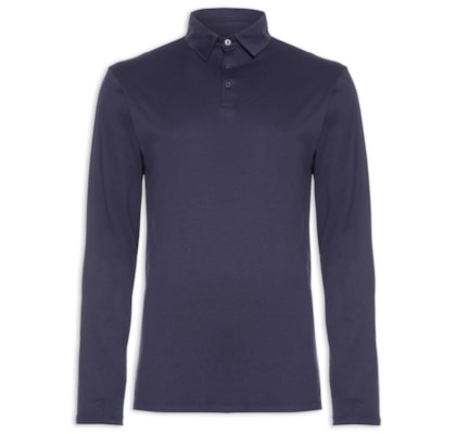 Polo Masculina Manga Longa - Azul